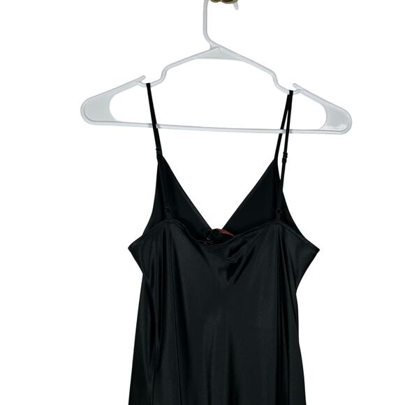 New Quince Women’s XS Washable Silk Midi Slip Dress Rich Black Satin Retro 4469 - Picture 12 of 12
